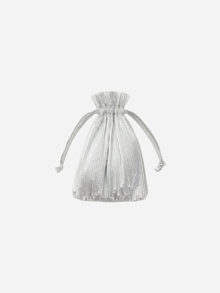 Baggu Pleated Baggu : Chrome Metallic