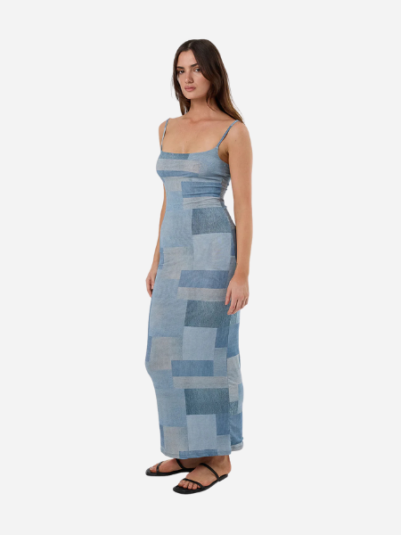 Thrills Women's Shades of Indigo Mesh Dress Blue / 12 Thrills Women's Shades of Indigo Mesh Dress Blue / 12