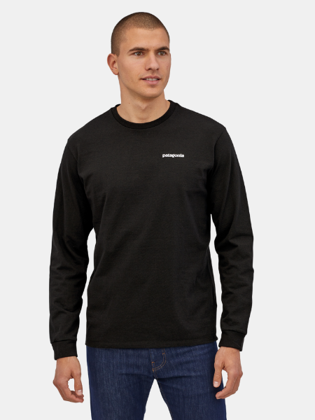 PATAGONIA MEN'S LONG SLEEVED P-6 LOGO RESPONSIBILI-TEE 