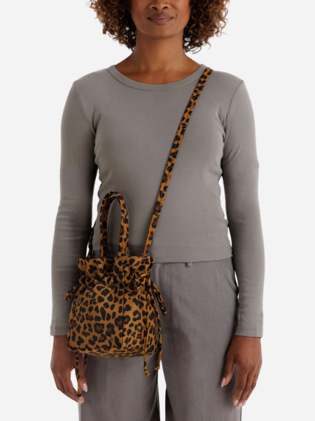 Baggu Nylon Drawstring Bag: Leopard