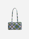 Baggu Nylon Bowler Bag: Green Star Plaid