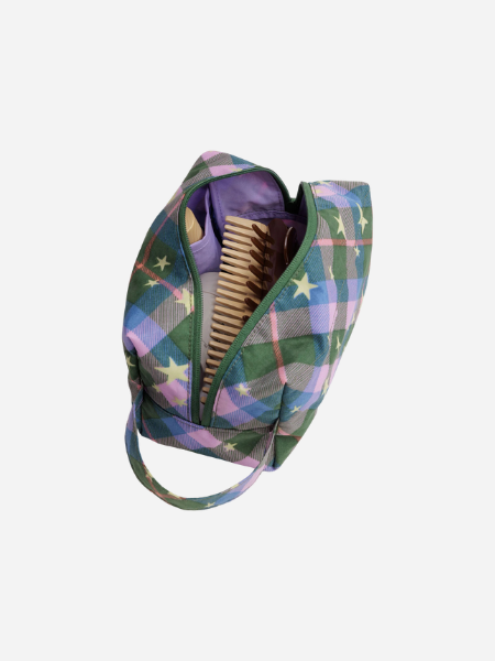 Baggu Dopp Kit: Green Star Plaid
