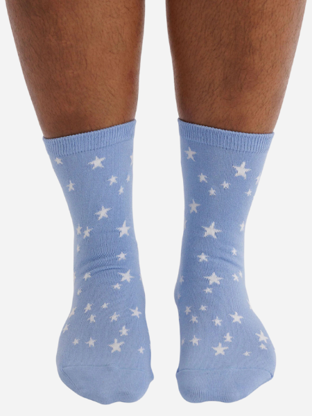 Baggu Crew Sock: Blue Star