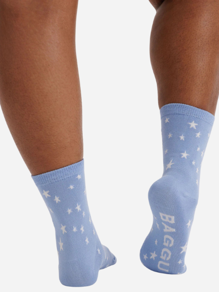 Baggu Crew Sock: Blue Star