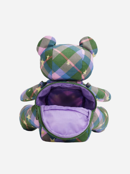 Baggu Bear Bag: Green Star Plaid
