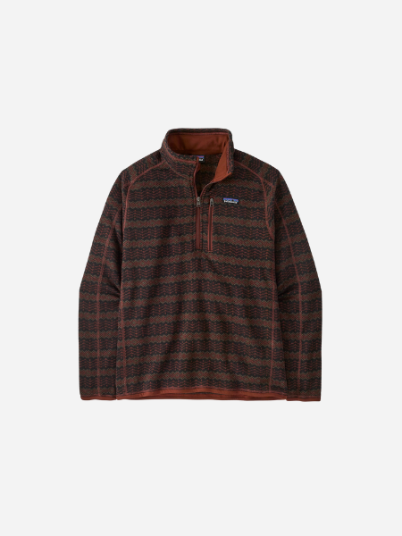 Patagonia Men's Better Sweater 1/4 Zip Fleece: Woven Together: Dried Vanilla 