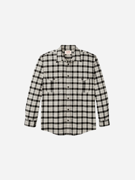 Filson Alaskan Guide Shirt: Light Cream Multicolor-Plaid 