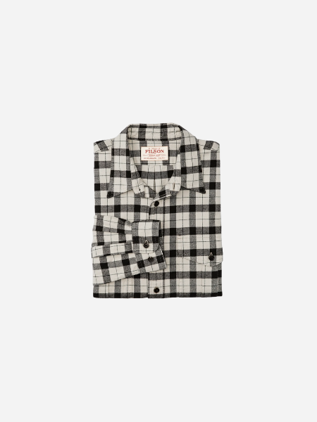 Filson Alaskan Guide Shirt: Light Cream Multicolor-Plaid 