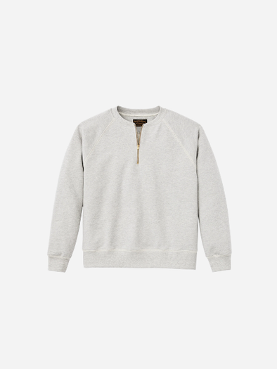 Filson Quarter-Zip Terry Sweatshirt: Heather Grey