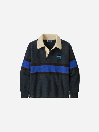 Patagonia Men's Recycled Wool-Blend Rugby Sweater: Sunken Blue