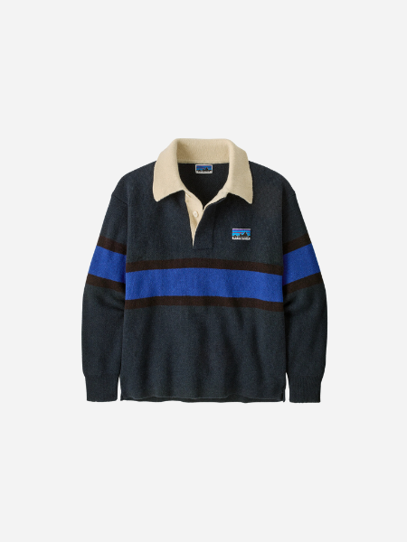 Patagonia Men's Recycled Wool-Blend Rugby Sweater: Sunken Blue