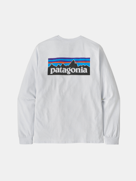 PATAGONIA MEN'S LONG SLEEVED P-6 LOGO RESPONSIBILI-TEE 