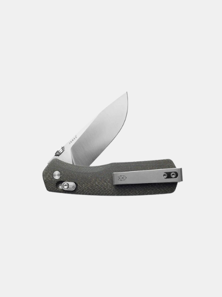 JAMES BRAND THE CARTER - OD GREEN/STAINLESS/MICARTA -STRAIGHT BLADE