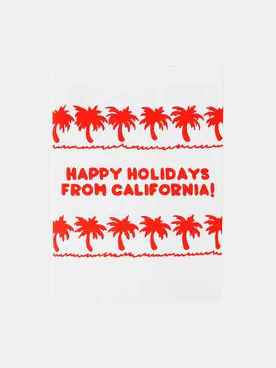 ALPHABET STUDIOS HAPPY HOLIDAYS FROM CALIFORNIA PALMS GREETING CARD