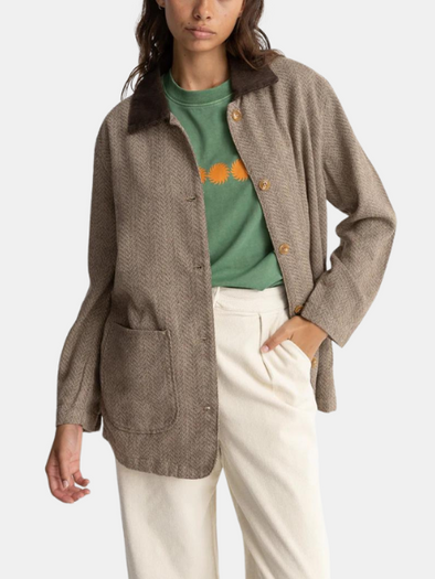 RHYTHM WOMEN'S PEARLS OVERSIZED CHORE COAT 