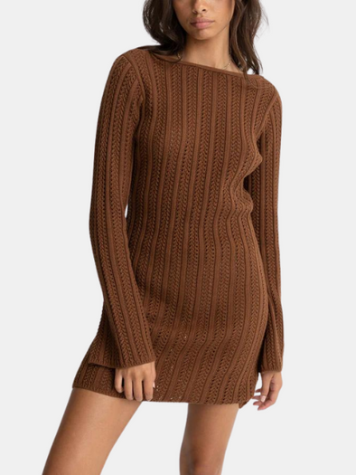 RHYTHM WOMEN'S CHARLIZE LONG SLEEVE KNIT DRESS 