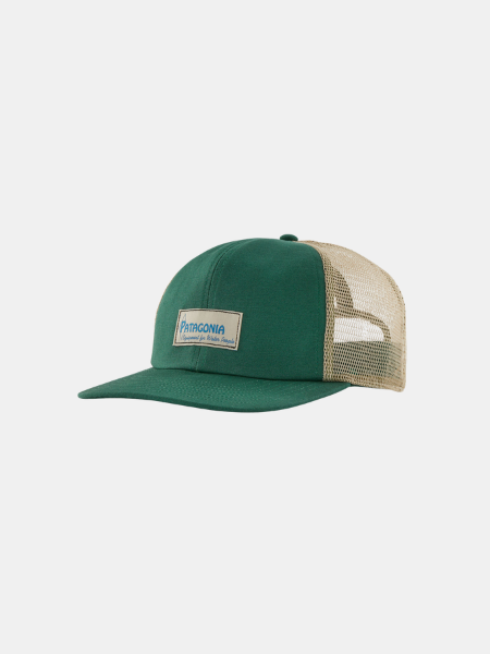 Patagonia Relaxed Trucker Hat Water People Label: Conifer Green