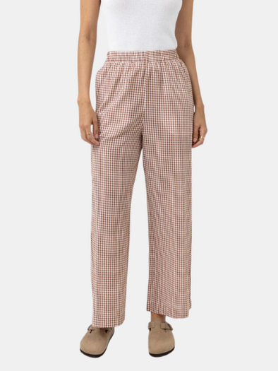 RHYTHM WOMEN'S LOLA CHECK WIDE LEG PANT