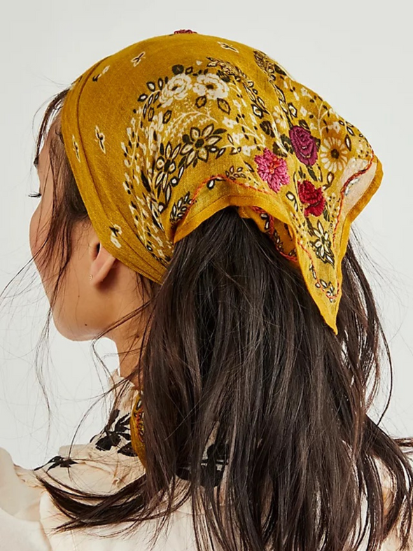 CHAN LUU - GAUZE FLORAL PRINT BANDANA