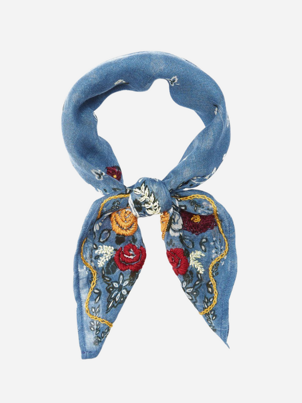 CHAN LUU - GAUZE FLORAL PRINT BANDANA