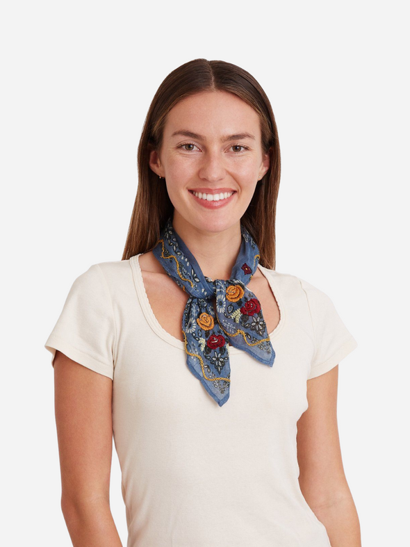 CHAN LUU - GAUZE FLORAL PRINT BANDANA