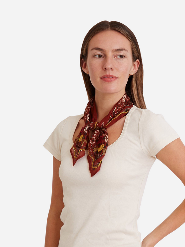 CHAN LUU - GAUZE FLORAL PRINT BANDANA