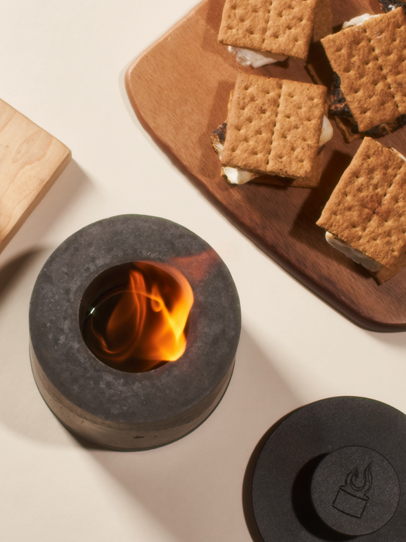 FLIKR FIRE W/ ALUMINUM BASE ALMOND