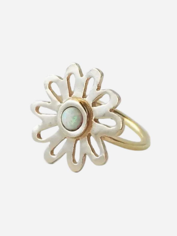 THERESE KUEMPEL - FLOWER RING W/ OPAL