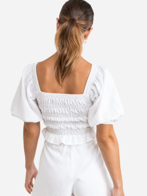 RHYTHM BRONTE SMOCKED TOP