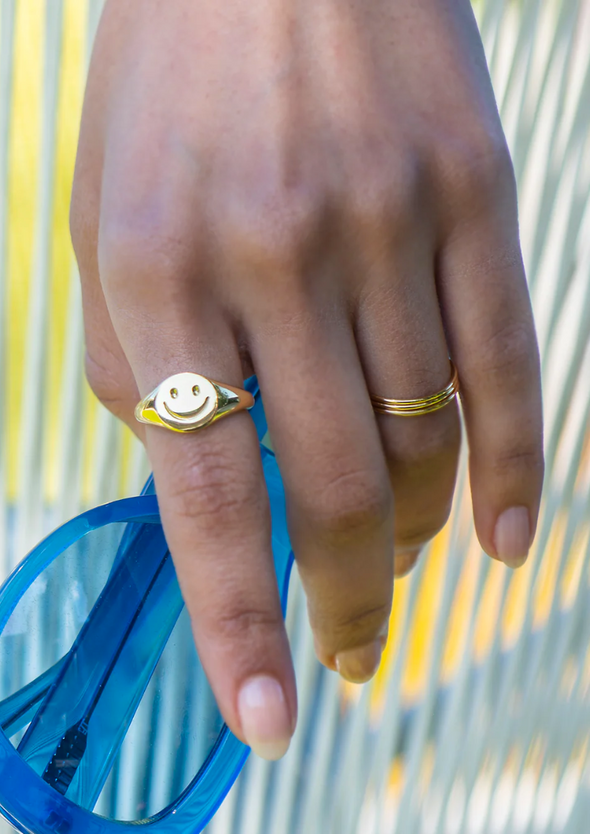 KRIS NATIONS HAPPY SIGNET RING