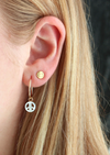 KRIS NATIONS MOTHER OF PEARL PEACE HOOP EARRINGS