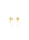 KRIS NATIONS MUSHROOM CRYSTAL STUD EARRINGS - 18K GOLD VERMEIL