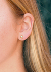 KRIS NATIONS MUSHROOM CRYSTAL STUD EARRINGS - 18K GOLD VERMEIL