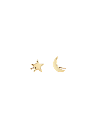 KRIS NATIONS STAR AND MOON STUD EARRINGS