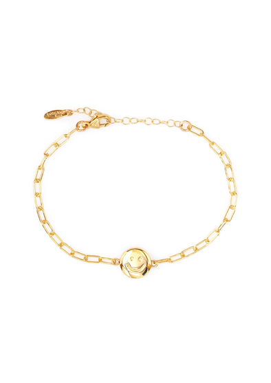 KRIS NATIONS HAPPY & SAD CHAIN BRACELET - 18K GOLD VERMEIL