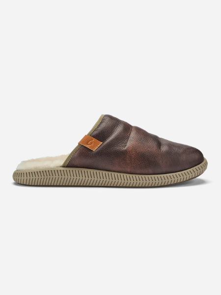 OLUKAI MUA'ILI MEN'S LEATHER MULE SLIPPERS