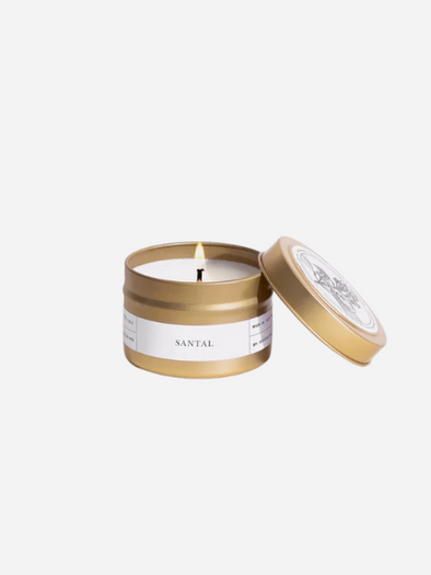 BROOKLYN CANDLE 4OZ TRAVEL TIN SANTAL GOLD