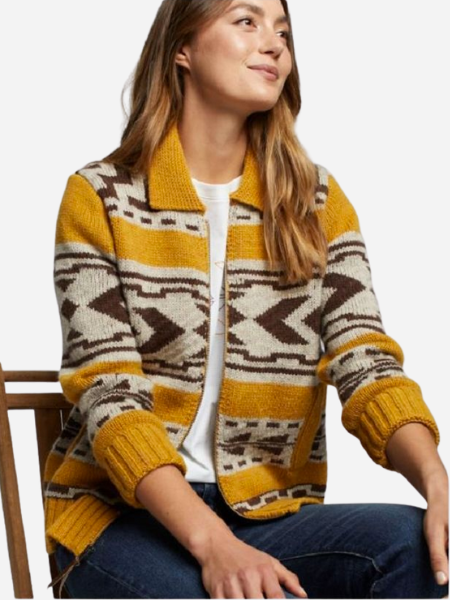 PENDLETON WOMEN'S GRAPHIC SHETLAND ZIP SWEATER