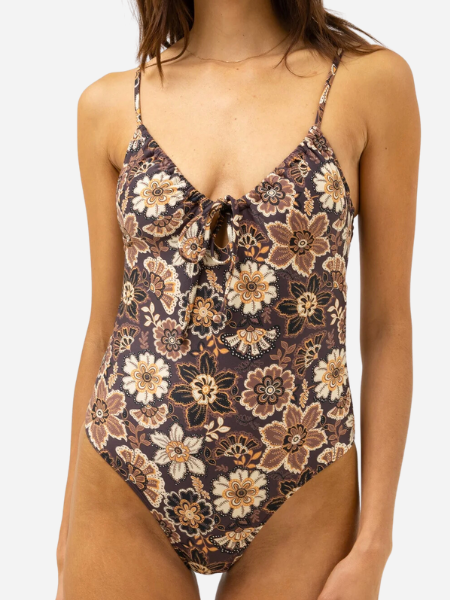 RHYTHM WOMEN'S CANTABRIA FLORAL TIE FRONT ONE PIECE
