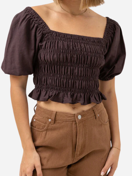 RHYTHM BRONTE SMOCKED TOP