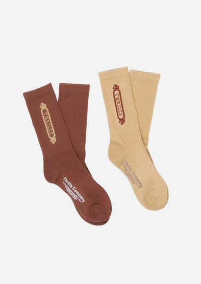 THRILLS FOUNDATION 2 PACK SOCK - TORTOISE SHELL - SAND