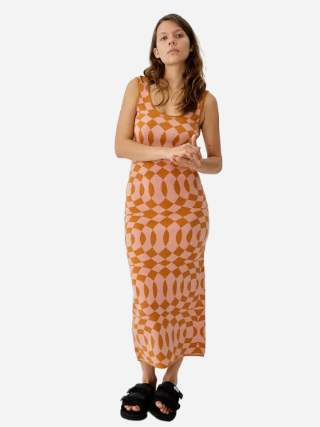 RHYTHM WOMEN'S INTERRUPTED KNIT MIDI DRESS
