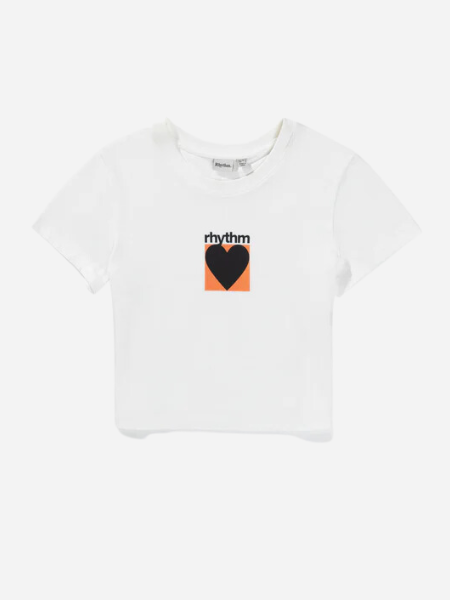 RHYTHM WOMEN'S FACTORY VINTAGE CROP CREW TEE