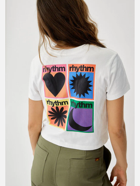 RHYTHM WOMEN'S FACTORY VINTAGE CROP CREW TEE