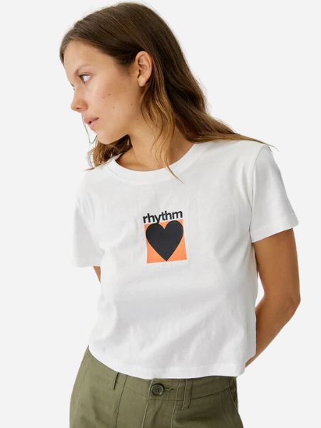 RHYTHM WOMEN'S FACTORY VINTAGE CROP CREW TEE